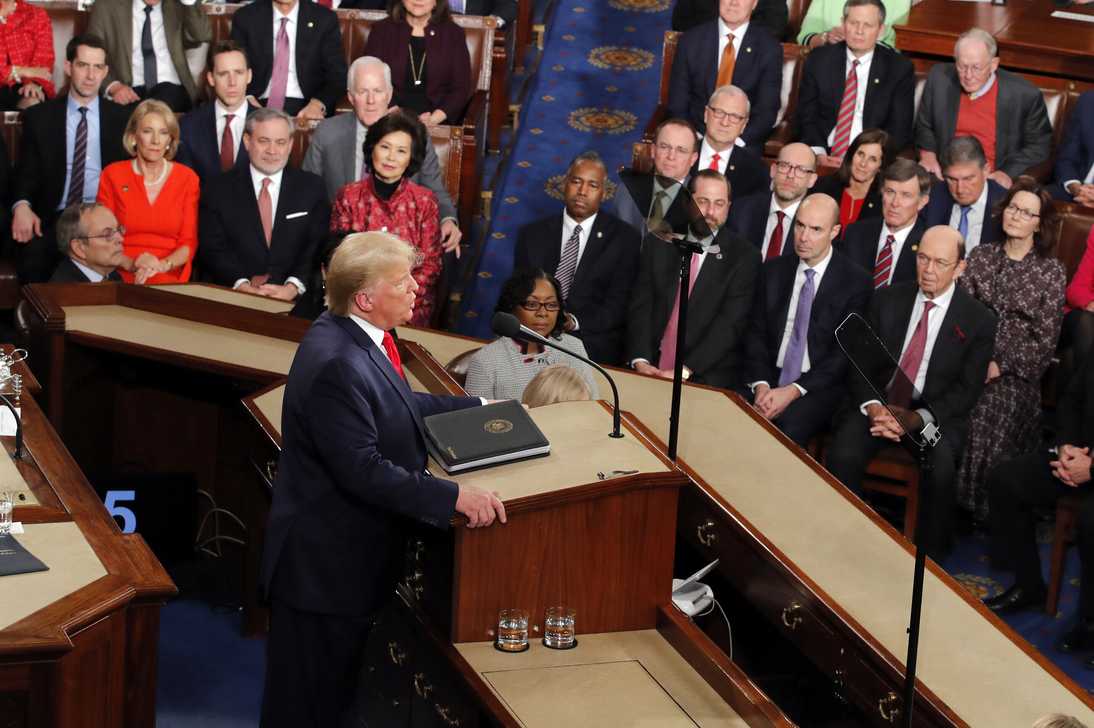 President Donald Trump delivers his State of the Union address to a joint session of Congress on Capitol Hill in Washington, Tuesday, Feb. 4, 2020.