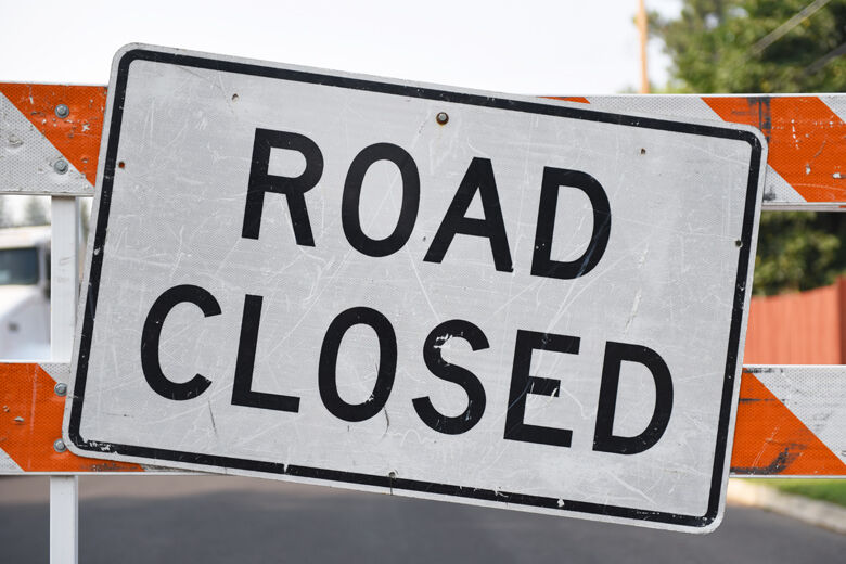 Road Closed Sign Close Up