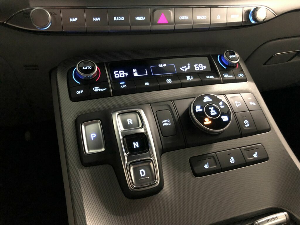 Push-button shifter warning: It has a push-button shifter.
