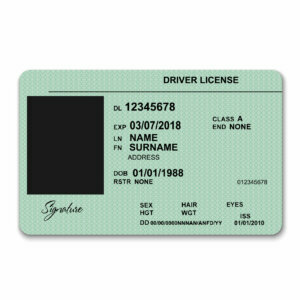 Plastic driver licence