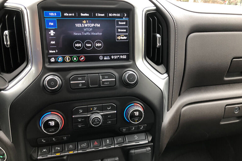 <p style="text-align: left;">The Chevy pickup is large with space, technology and better gas mileage with the new engine. (WTOP/Mike Parris)</p>