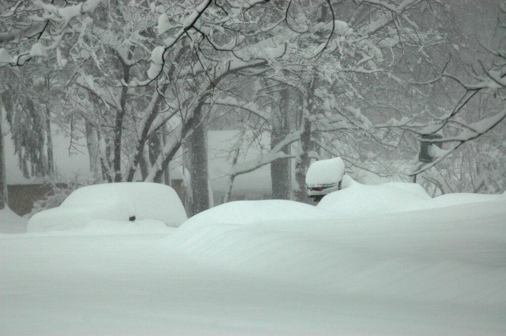 A cul-de-sac in northern Fairfax County is buried under more than 2 feet of snow during the big February 2010 storm.