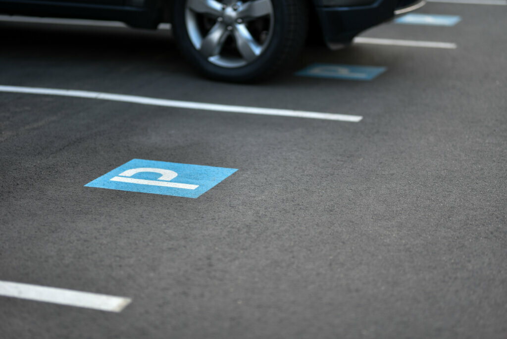 Painted parking sign