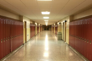 Empty School Hallway