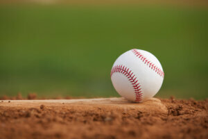 Baseball on the Pitchers Mound