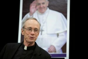 Reese with photo of Francis 2015
