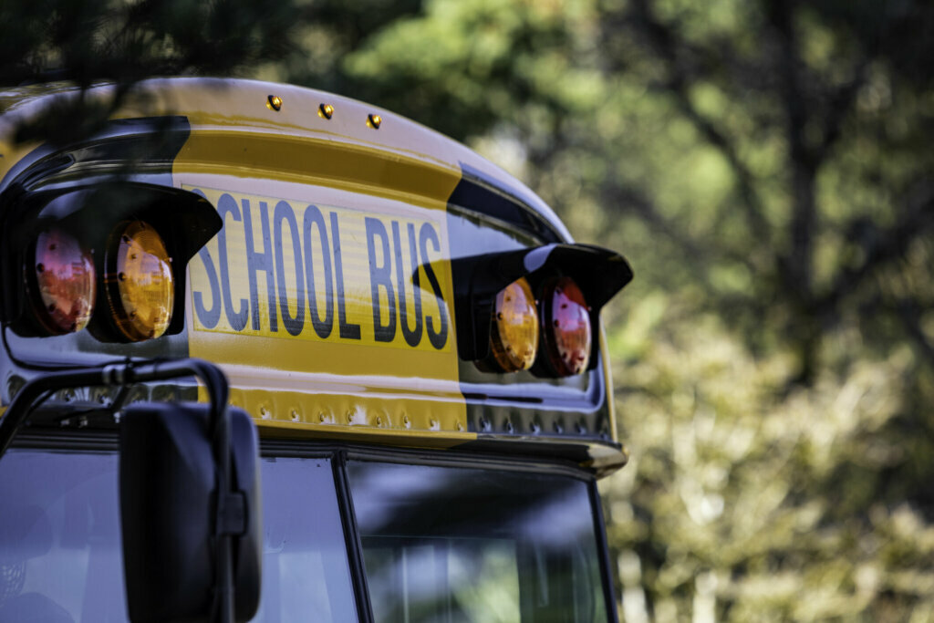 School Bus Front Detail Close Up