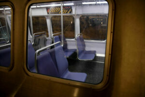 Washington D.C. Street and Metro station is shown nearly empty