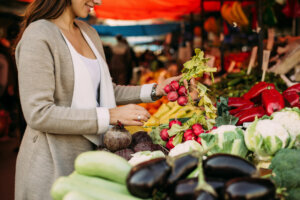 Young woman at the market.