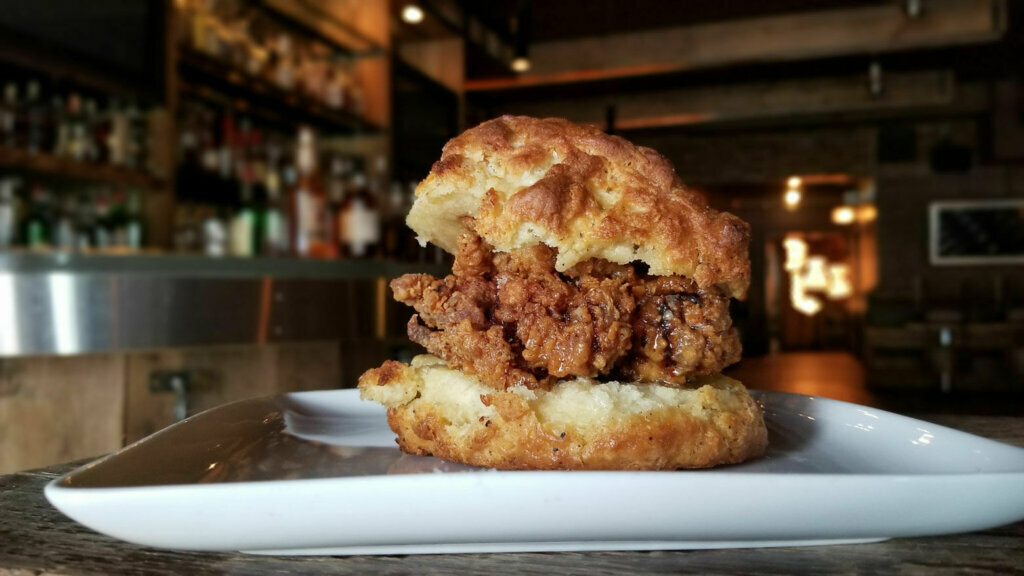 One of the chicken sandwiches Barrel is making available for takeout. (Courtesy Barrel)