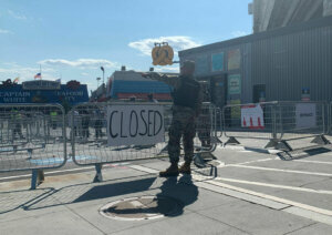 Guard by closed sign sized