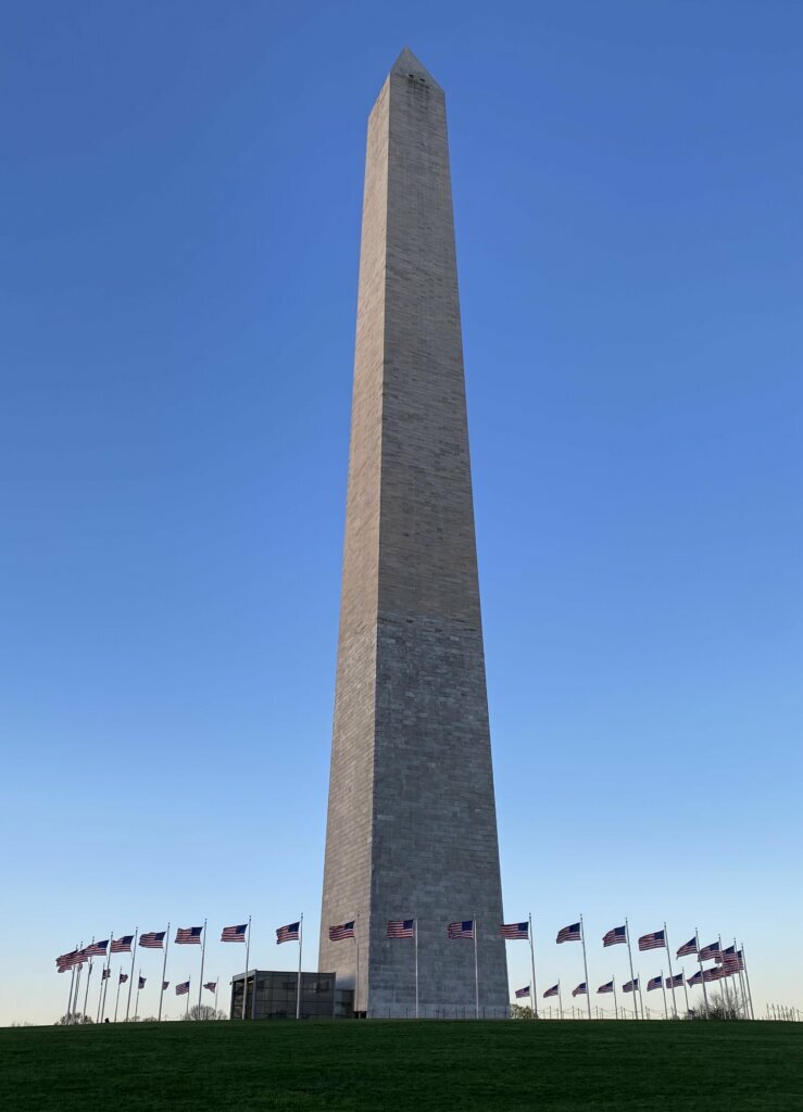 A clear blue sky provides a backdrop for the Washington Monument. (Courtesy Kevin Brennan)