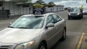 Airport workers demanded protection from coronavirus Tuesday.
