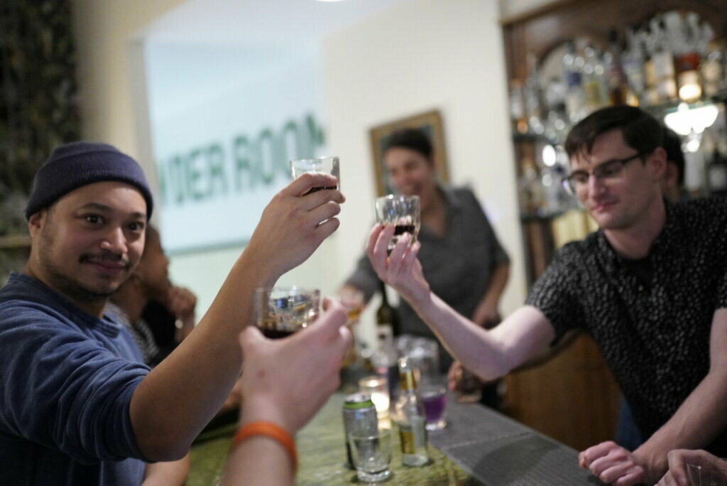 End-of-shift shots at Elle, Mt. Pleasant Street, December 2018. (Courtesy Christopher Chen via Brightest Young Things)