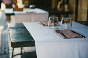 Outdoor restaurant in Italy