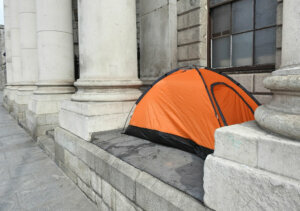 Homeless person's tent
