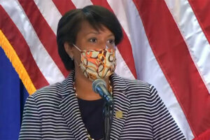 D.C. Mayor Muriel Bowser speaks at a news conference on coronavirus.