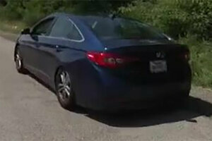 Maryland police are searching for this vehicle involved in a shooting on the Outer Loop, described as a blue Hyundai sedan.