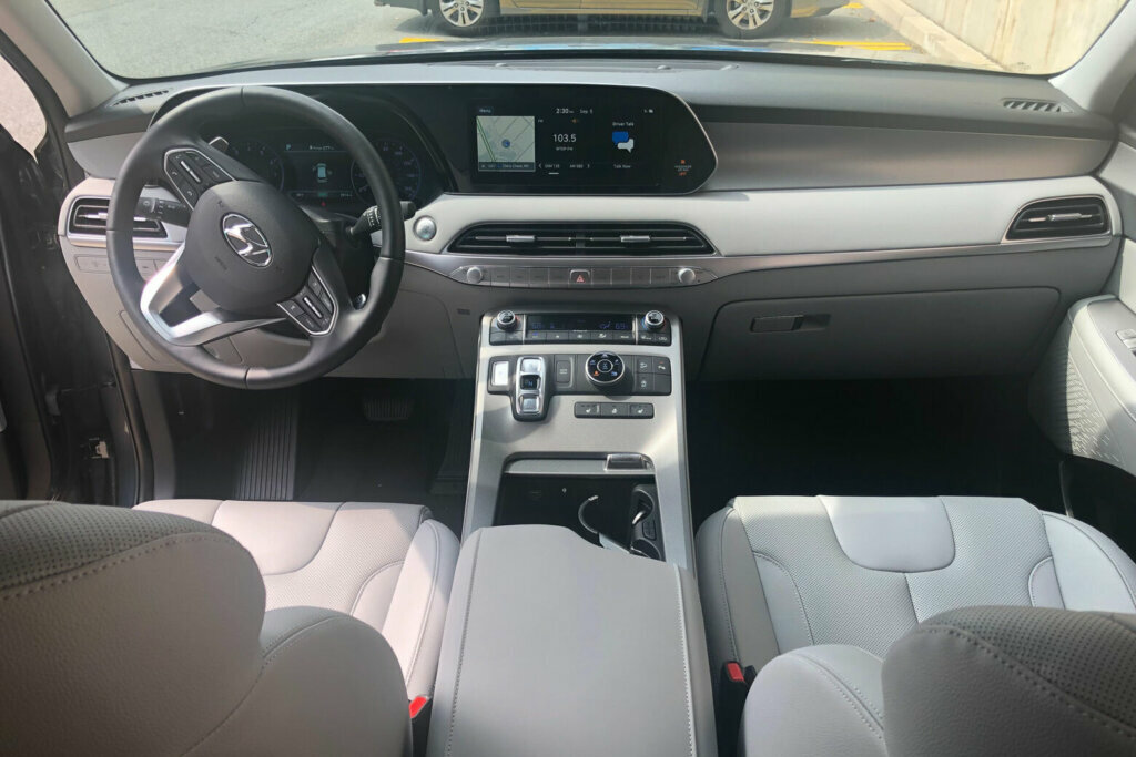 A look at the front row of the Hyundai Palisade. (WTOP/John Aaron)