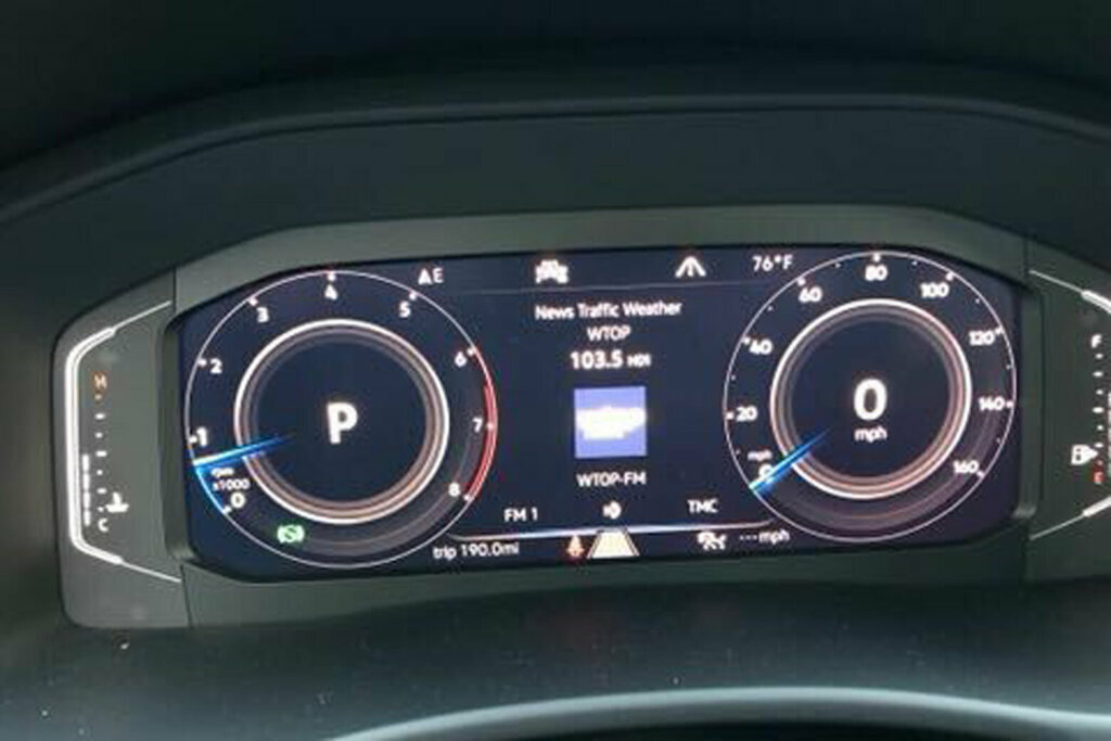 The 2020 VW Atlas Cross Sport's digital dashboard. (WTOP/Mike Parris)
