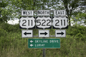 Road signs in Virginia.