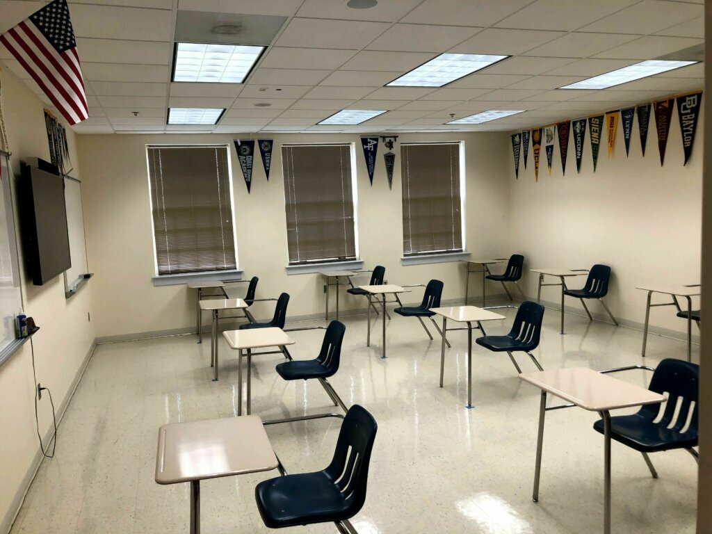<strong>Masks on, desks out in classrooms</strong>