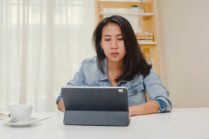 Woman working from home
