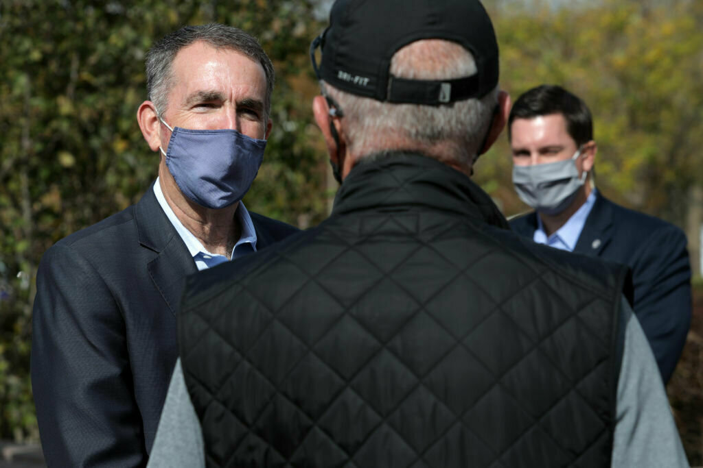 Virginia Gov. Northam Greets Early Voters In Fairfax