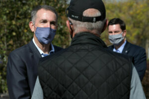 Virginia Gov. Northam Greets Early Voters In Fairfax