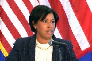 D.C. Mayor Muriel Bowser speaks at a news conference Thursday.