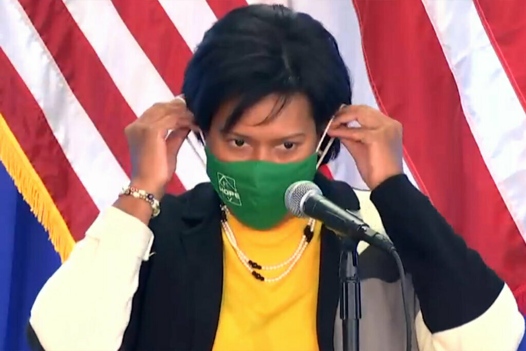 D.C. Mayor Muriel Bowser holds a news conference Monday.