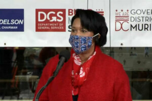 D.C. Mayor Muriel Bowser attends the dedication ceremony for the Marion Barry Building.