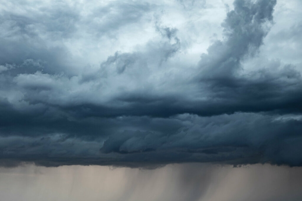 Stormy sky and rain. apocalypse like