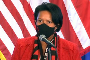 D.C. Mayor Muriel Bowser speaks at a news conference Monday.