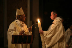 Easter Vigil at the Cathedral of St. Matthew in April.