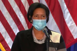 D.C. Mayor Muriel Bowser speaks at a news conference Monday.