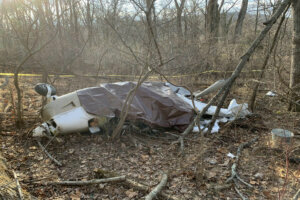 The scene of the plane crash in Loudoun County, Virginia.