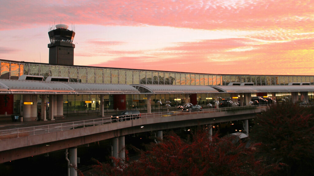 BWI terminal front sunset
