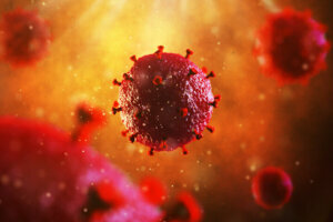 3d illustration of HIV virus. Medical concept