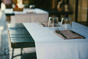Outdoor restaurant in Italy