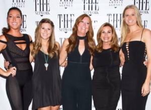 L to R: Sondra Hoffman, Director of Talent; Kaila Erkiletian, former assistant to Lynda Erkiletian; Elizabeth Centenari, Vice President, THE Artist Agency; Lynda Erkiletian, President and Founder of THE; Torey Barth, former marketing intern.