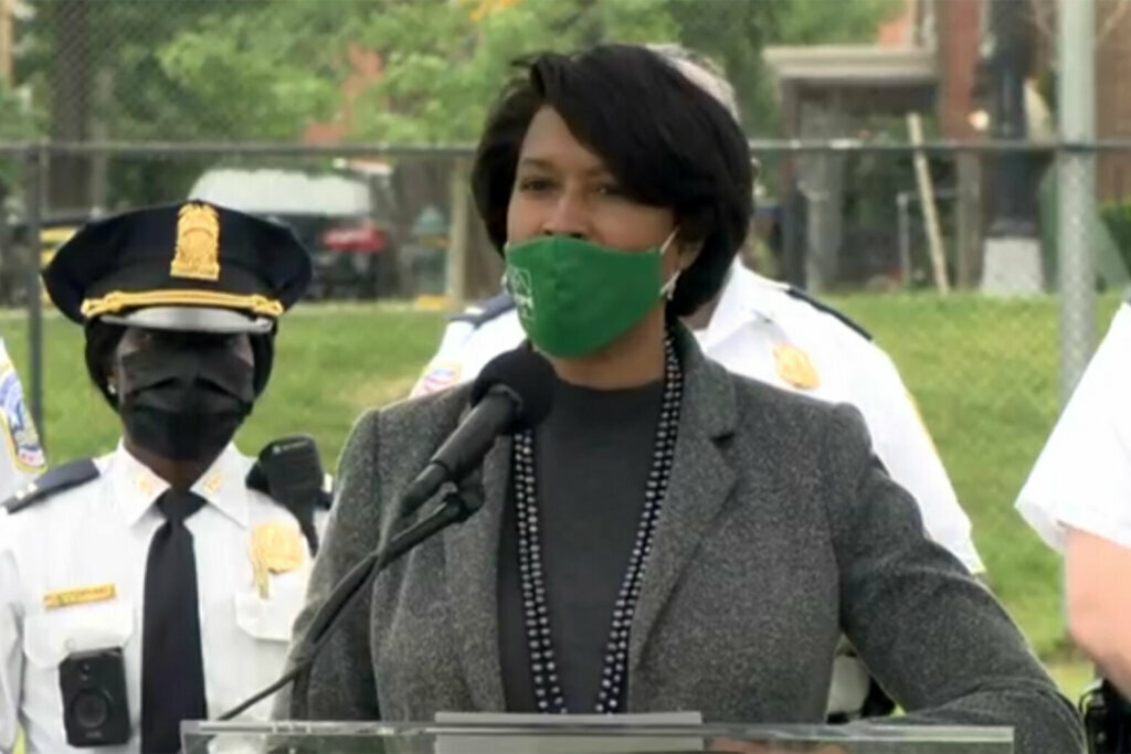 D.C. Mayor Muriel Bowser speaks at a news conference Monday.