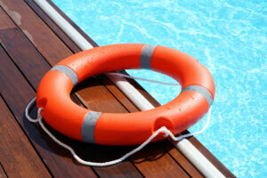 Red lifebuoy pool ring float