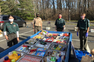 Sophia Sears with her crew during a food drive in McLean.