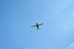 Flying airplane