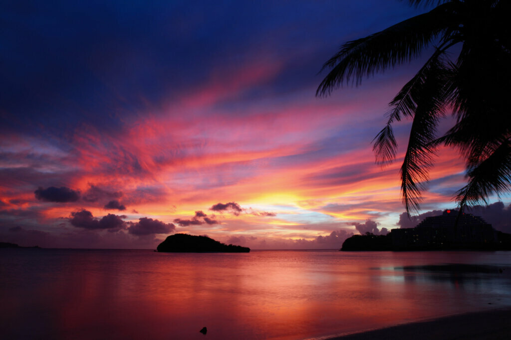 Wonderful summer sunset in Guam