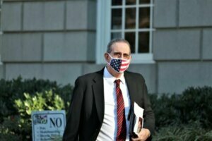 Sen. George C. Edwards (R Western Maryland) leaves the State House on Jan. 22. Photo by Danielle E. Gaines.