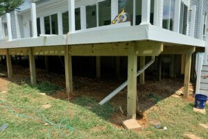 Deck under construction in Derwood, Md.