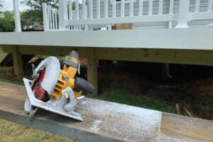 Deck under construction in Derwood, Md.