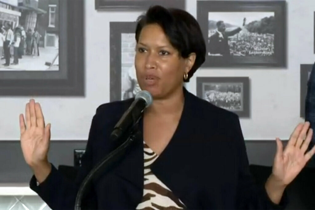 D.C. Mayor Muriel Bowser speaks at a news conference Tuesday.